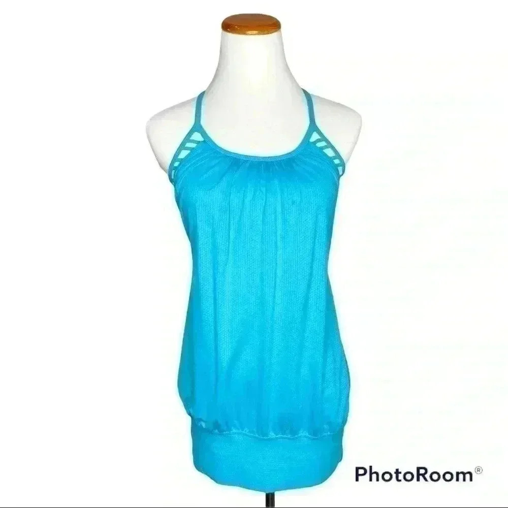 Lululemon athletica No Limit Teal/White Tank